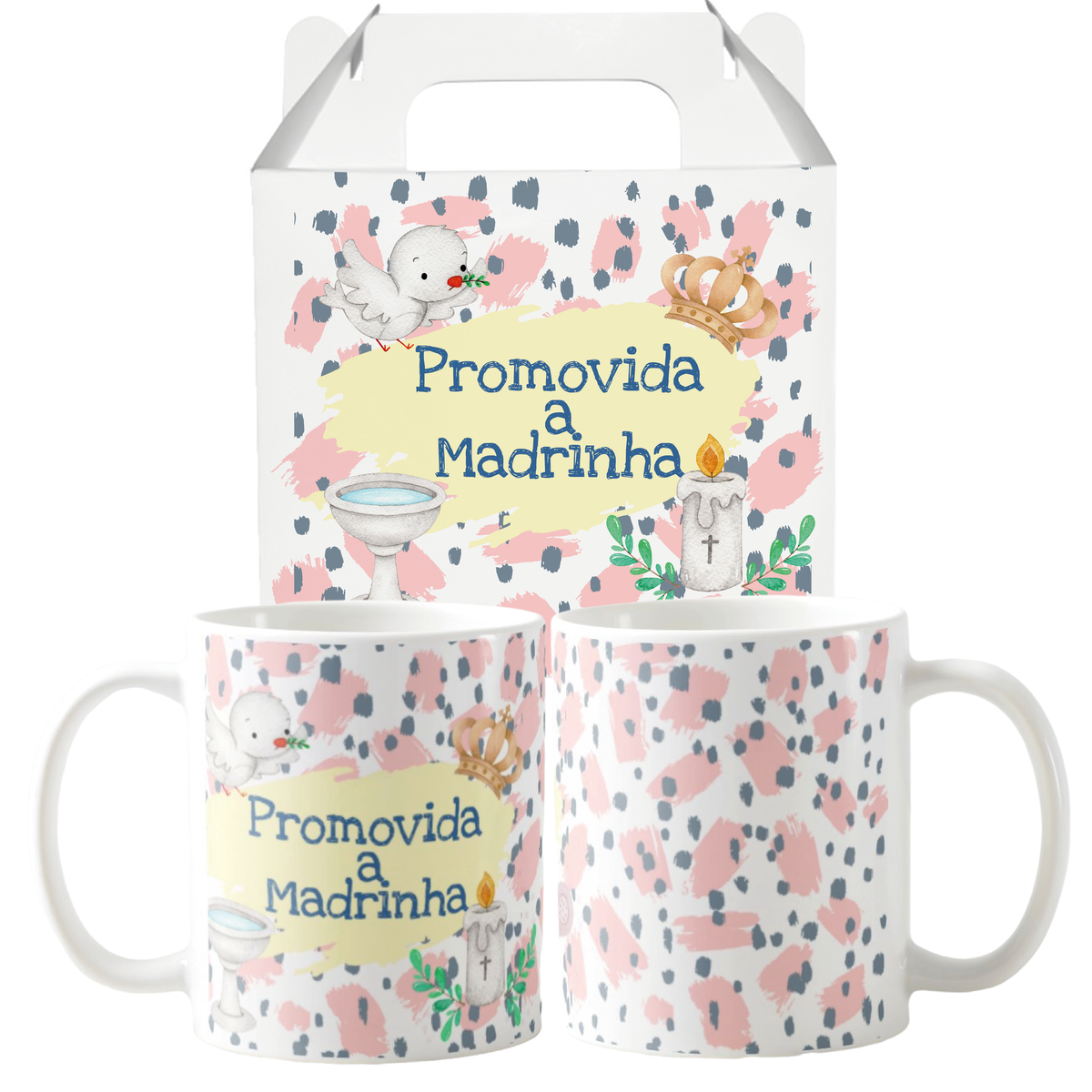 Caneca Presente Convite Para Batizado Promovida A Madrinha | MadeiraMadeira