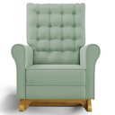 Ver imagem 5 de Poltrona de Amamentação e Descanso Base Madeira Balanço Brenda G05 Veludo Verde - Mpozenato