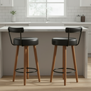 Ver imagem 3 de Kit 2 Banquetas Madeira Maciça Couro Sintético Napoles