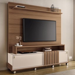 Estante Home Theater Bold Castanho/off White para Tv até 65” - Hb Móveis - 2 Estante Home Theater Bold Castanho/off White para Tv até 65” - Hb Móveis - 2