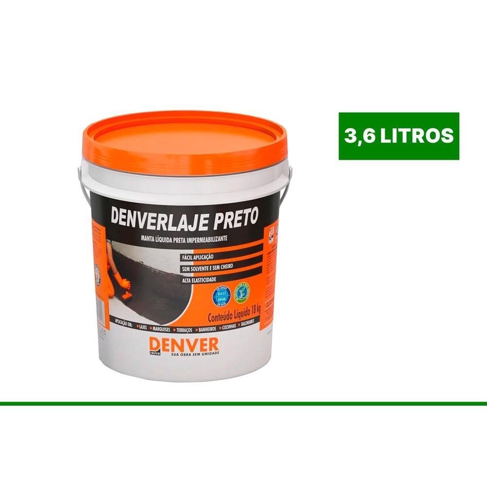 Manta Liquida Asfaltica Denverlaje 3,6lt Cor: Preto 10145047 Denver