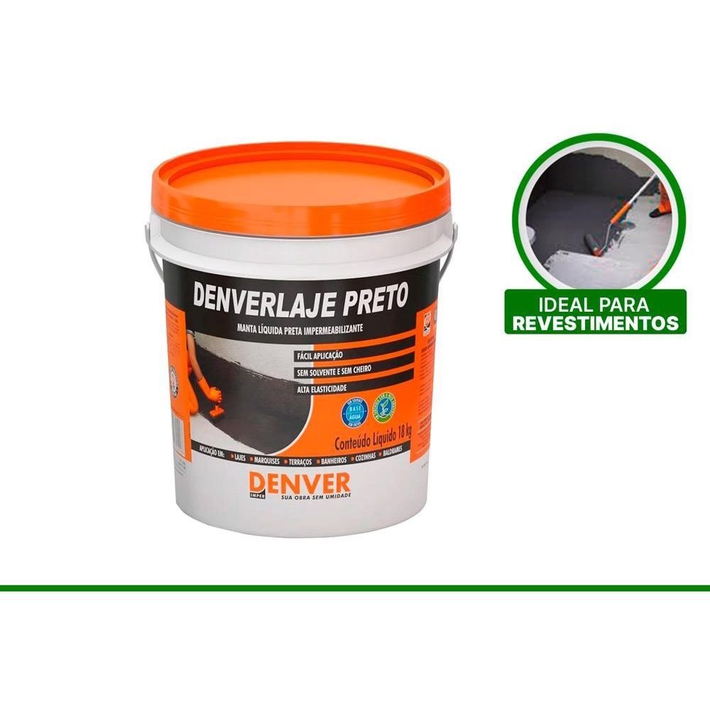 Manta Liquida Asfaltica Denverlaje 3,6lt Cor: Preto 10145047 Denver - 2