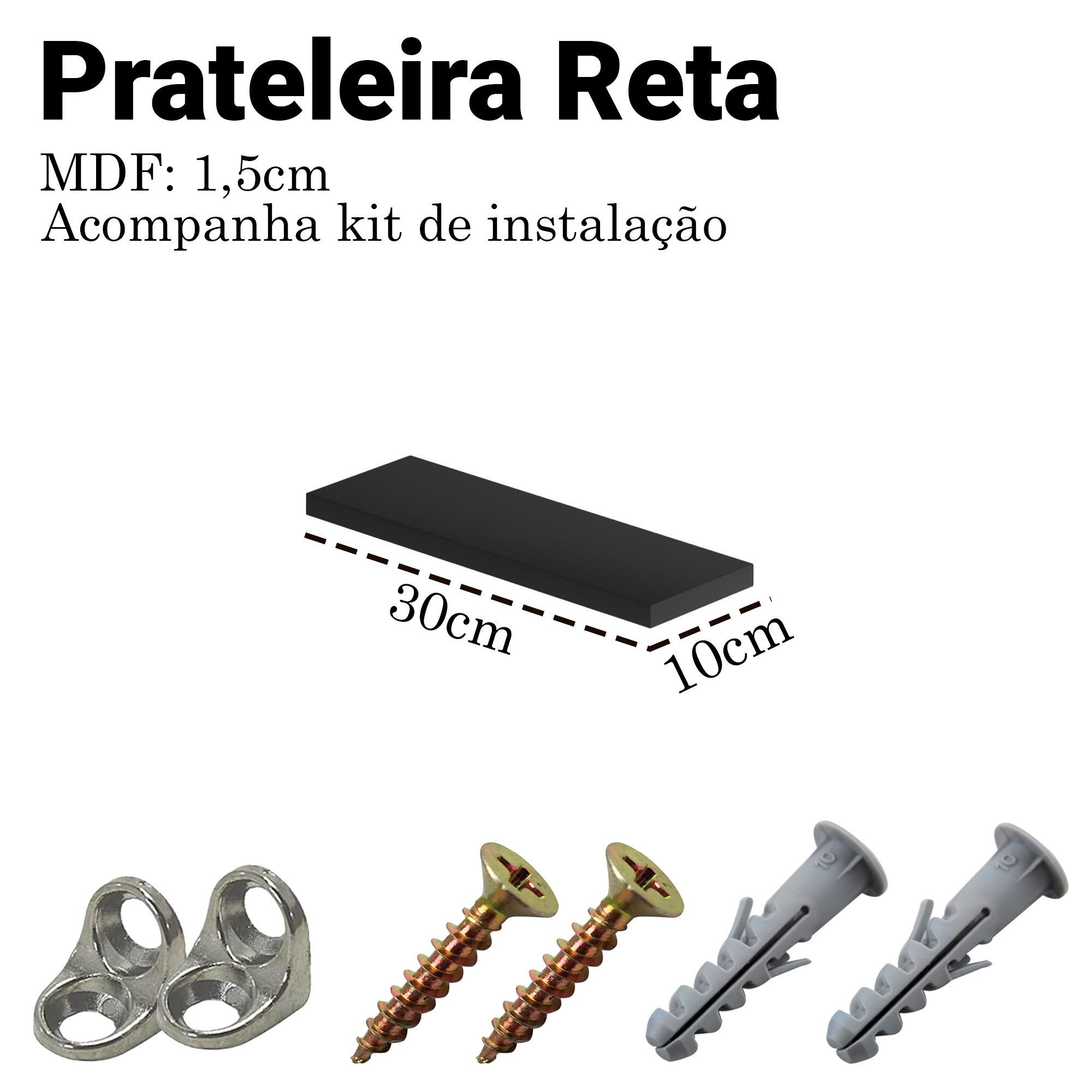 Conjunto de Prateleiras - 2 Unidades 30cm X 10cm - 2