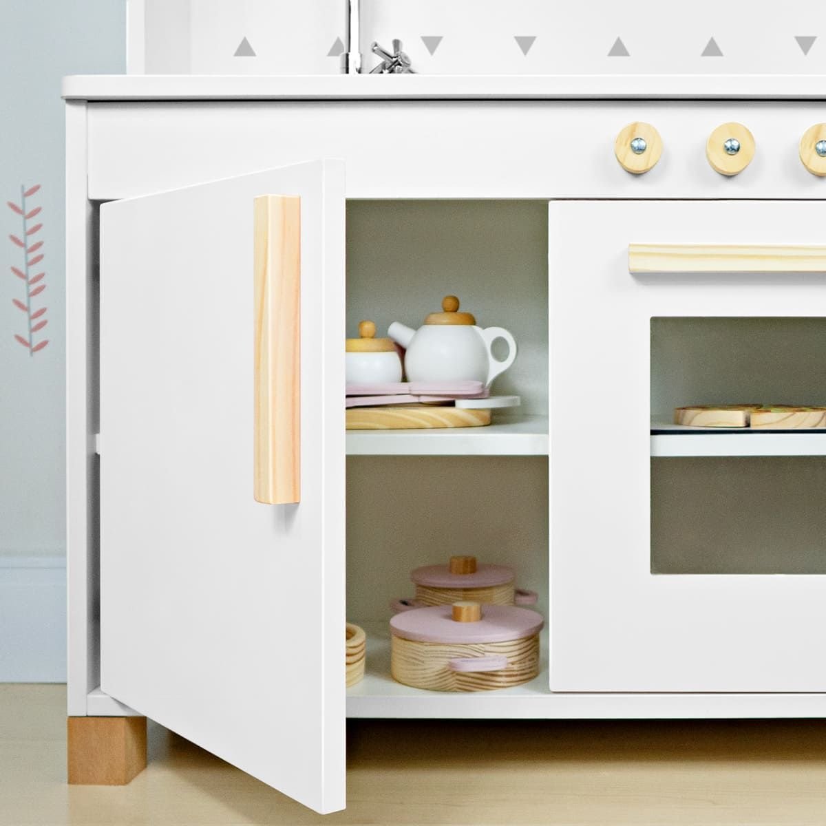 Kit Cozinha Infantil de Madeira com Geladeira - Branco - 2