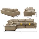 Ver imagem 2 de Sofá de Canto Retrátil e Reclinável com Molas LE 3,40x2,00m Viviane Suede Bege Madelina Decor
