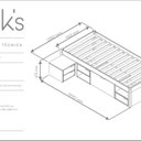 Ver imagem 6 de Cama Solteiro Madeira Maciça com 3 Gavetas e 1 Mesa de Cabeceira Charme