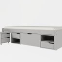 Ver imagem 3 de Cama Solteiro Madeira Maciça com 3 Gavetas e 1 Mesa de Cabeceira Charme