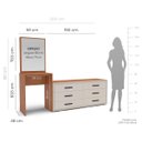 Ver imagem 3 de Cômoda Penteadeira Valência 6 Gavetas Espelho 209x160cm Creme/Freijó 250802