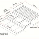 Ver imagem 5 de Bicama Solteiro 3 Gavetas em Madeira Maciça Ulli