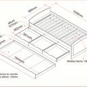 Ver imagem 5 de Bicama Solteiro 3 Gavetas em Madeira Maciça Ulli