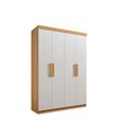 Ver imagem 1 de Guarda Roupa Solteiro 4 Portas 3 Gavetas - Colibri-cinamomo/off White - Móveis D'doro