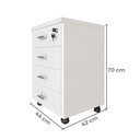 Ver imagem 4 de Gaveteiro Volante com 4 Gavetas para Escritório ou Home Office