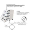 Ver mais imagens de Gaveteiro Volante com 4 Gavetas para Escritório ou Home Office