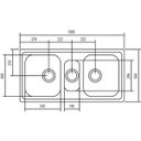 Ver imagem 3 de Cuba de Sobrepor para Cozinha Tramontina Marea 2.5C 34 sem Furo para Torneira
