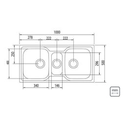 Cuba de Sobrepor para Cozinha Tramontina Marea 2.5C 34 sem Furo para Torneira - 4