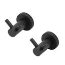 Ver imagem 1 de Kit 2 Porta Toalha Cabide Duplo Banheiro Inox Preto/black