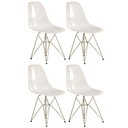 Ver mais imagens de Kit 4 cadeiras Eames Eiffel DKR com base de metal cromado Incolor
