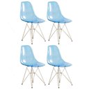 Ver imagem 5 de Kit 4 cadeiras Eames Eiffel DKR com base de metal cromado Incolor