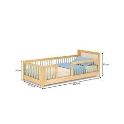 Cama Infantil Solteiro Montessoriano Wave com Rattan Casatema - 3