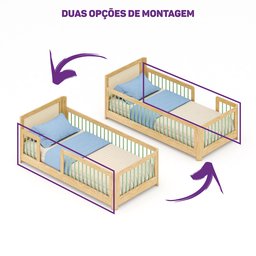 Cama Infantil Solteiro Montessoriano Wave com Rattan Casatema - 6