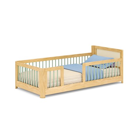 Cama Infantil Solteiro Montessoriano Wave com Rattan Casatema MadeiraOriginals