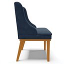 Ver mais imagens de Kit 2 Cadeiras Decorativas Sala de Jantar Base Fixa de Madeira Firenze Suede Azul Marinho/Castanho G