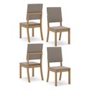 Ver imagem 2 de Cadeira para Mesa de Jantar Ambiente Milla Kit 4 Peças Nature Marrom Amêndoa - Henn