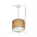 Ver imagem 2 de Lustre Pendente Cilíndrico Vivare Md-4211 Cúpula em Tecido 35x25cm - Bivolt Palha 127/220v
