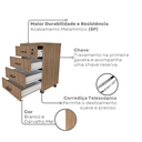 Ver mais imagens de Gaveteiro Volante com 4 Gavetas para Escritório ou Home Office