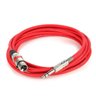 Cabo de Microfone Xlr para P10 Estereo - Vermelho - 10 Metros - 1