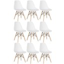 Ver imagem 1 de Kit 9 Cadeiras Charles Eames Eiffel Dsw - Base de Madeira Clara - Branco Multicolorido