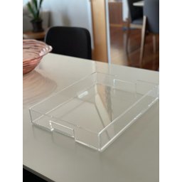 Bandeja De Acrílico 8mm Transparente Com Alça Normal - 6