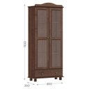 Ver imagem 4 de Cristaleira Vitrine Rubi 2 Portas e 1 Gaveta Café - Finestra Móveis