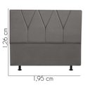 Ver imagem 3 de Cabeceira Estofada Cama Box King Jade 195cm Suede Cinza Escuro