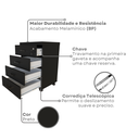 Ver mais imagens de Gaveteiro Volante com 4 Gavetas para Escritório ou Home Office