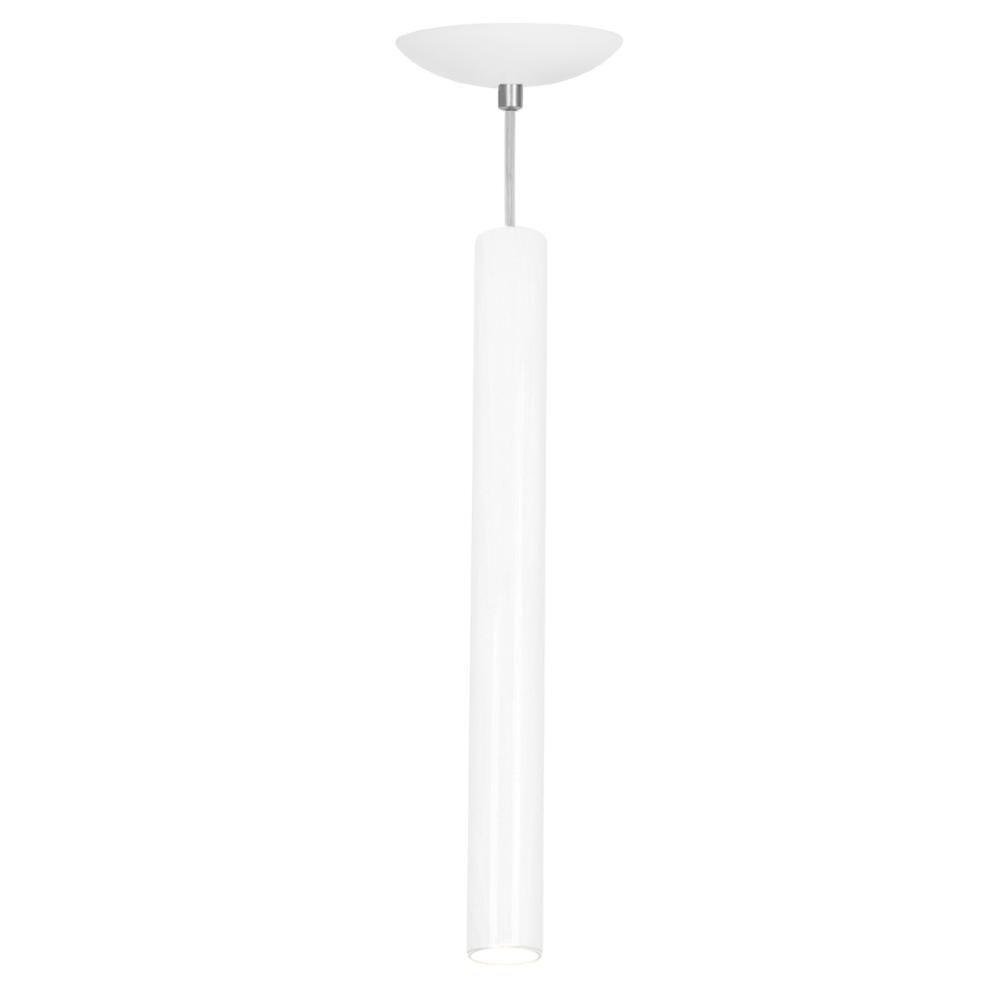 Kit 3 Pendente Tubo Cilindro Branco 50cm + Led 3k - 3