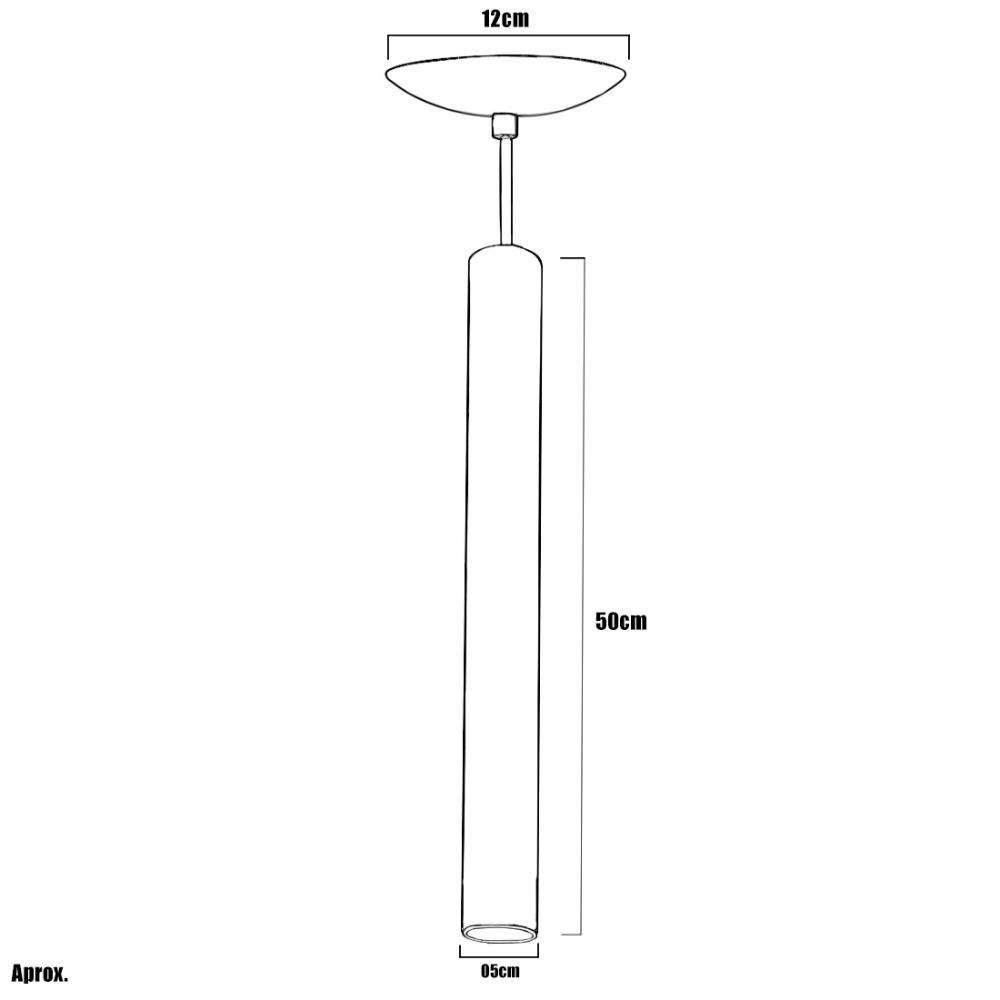 Kit 3 Pendente Tubo Cilindro Branco 50cm + Led 3k - 5