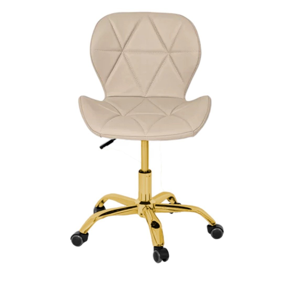 Cadeira Office Eiffel Slim Base Giratória Nude - Dourado Brilho - 4