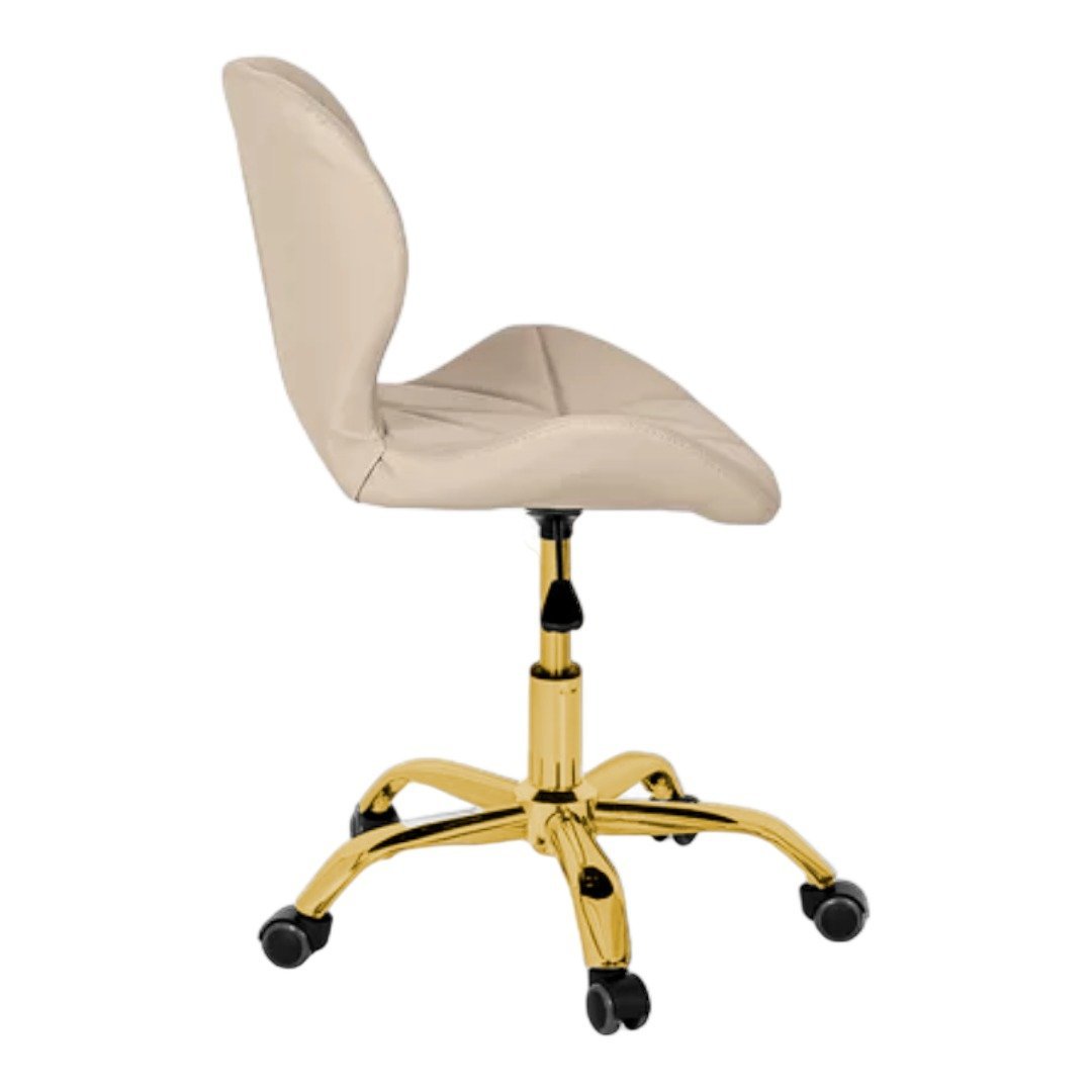 Cadeira Office Eiffel Slim Base Giratória Nude - Dourado Brilho - 2