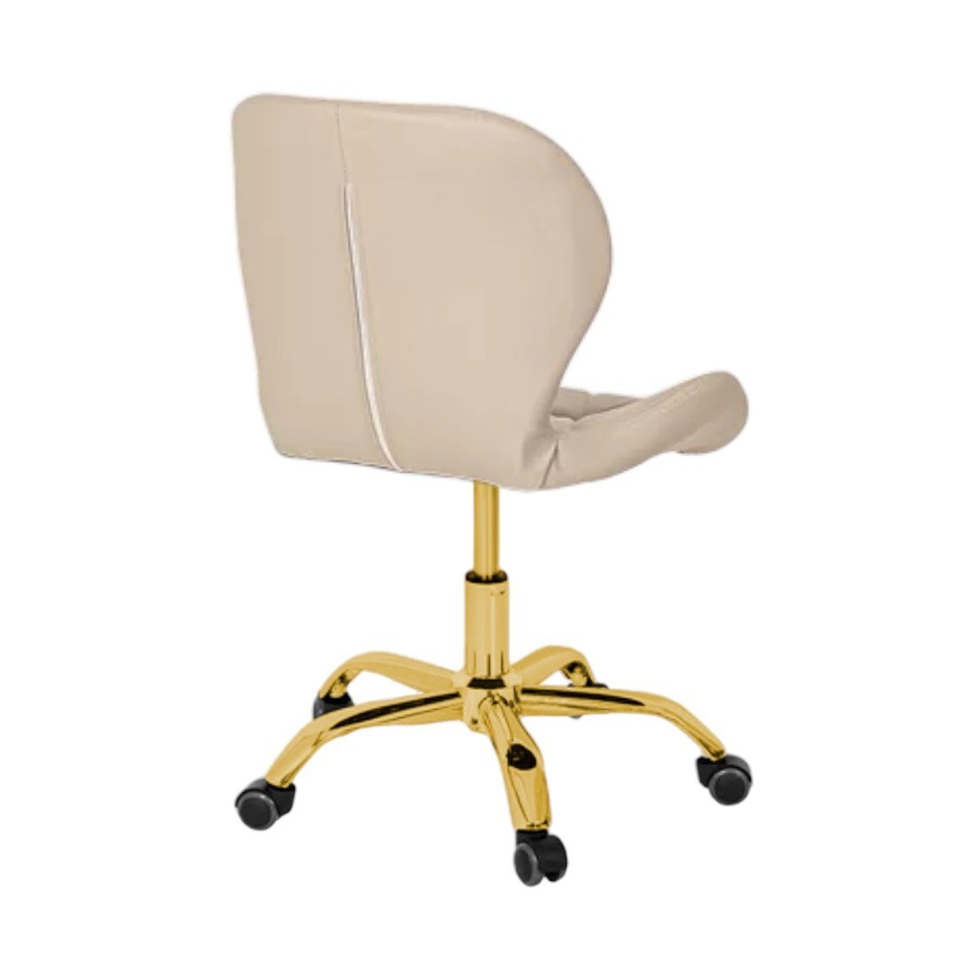 Cadeira Office Eiffel Slim Base Giratória Nude - Dourado Brilho - 3