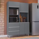 Ver imagem 5 de Armário para Cozinha Kit Livia 120 Cm Cinza Fosco - Ajl