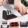 Afiador Amolador Faca Facao 3 em 1 Aço Inox Cozinha Casa Amola Afia Poli Utensilio Casa Corta Comida - 7