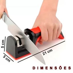 Afiador Amolador Faca Facao 3 em 1 Aço Inox Cozinha Casa Amola Afia Poli Utensilio Casa Corta Comida - 2