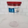 Kit 3 Potes Herméticos Soprano Grandes 2,1l Alimentos Transparente Tampa Plástico Vermelho - 3