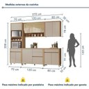 Ver imagem 2 de Cozinha 5 Peças Condessa 10 Portas Torre Quente 100% MDF Bege/Carvalho Greige