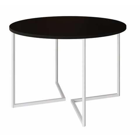 Mesa de Jantar Industrial Base De Ferro Branco em V Tampo 110 Preto