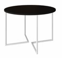 Ver imagem 1 de Mesa de Jantar Industrial Base De Ferro Branco em V Tampo 110 Preto
