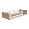 Cama Montessoriana de Solteiro Affetto Aveiro Oak com Branco Completa Móveis - 1