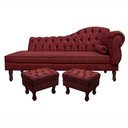 Ver imagem 1 de Divã Recamier Namoradeira C/Capitonê+ 02 Puffs-Ecotec Decor