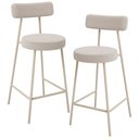 Ver imagem 1 de Kit 02 Banquetas Baixa Cozinha Sala Jantar Bancada Milão Arena L02 Bouclê Bege - lyam decor